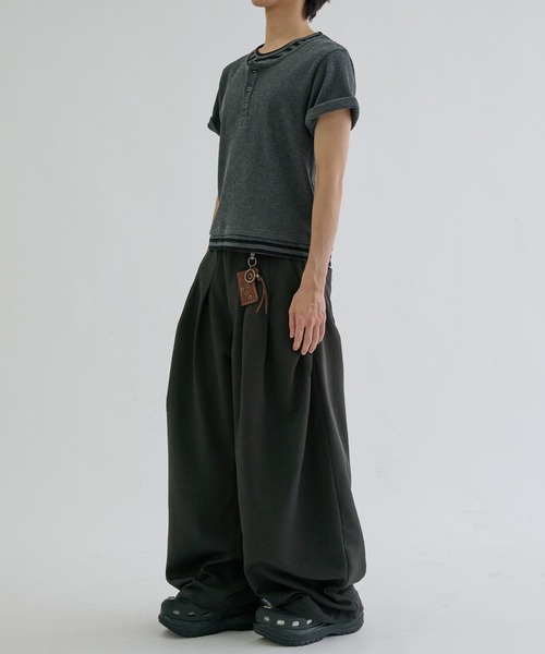 EPNK(イーピーエヌケー)の「Layered border short sleeve henly / レイヤードボーダーショートスリーブヘンリー(Tシャツ/カットソー・メンズ・ライトグレー/チャコールグレー・SMALL/MEDIUM/LARGE)」の16枚目の写真