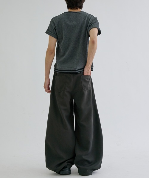 EPNK(イーピーエヌケー)の「Layered border short sleeve henly / レイヤードボーダーショートスリーブヘンリー(Tシャツ/カットソー・メンズ・ライトグレー/チャコールグレー・SMALL/MEDIUM/LARGE)」の19枚目の写真