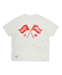 スウェッグバー3598イーストコーストオーバーサイズレッドATメランジグレー半袖Tシャツ