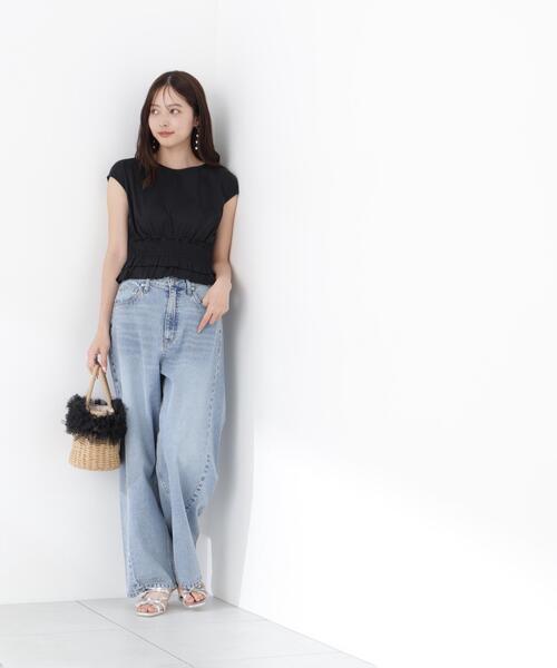 PROPORTION BODY DRESSING(プロポーションボディドレッシング)の「ウエストギャザーカットトップス / 1216260602(Tシャツ/カットソー・レディース・ホワイト系その他/ブルー/ブラック・FREE)」の13枚目の写真