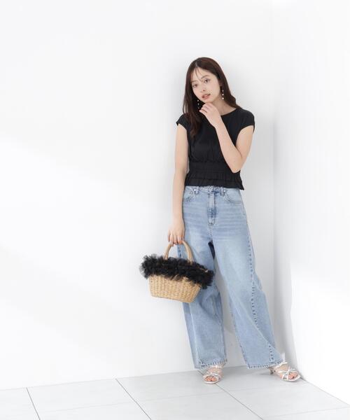 PROPORTION BODY DRESSING(プロポーションボディドレッシング)の「ウエストギャザーカットトップス / 1216260602(Tシャツ/カットソー・レディース・ホワイト系その他/ブルー/ブラック・FREE)」の14枚目の写真