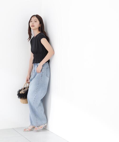 PROPORTION BODY DRESSING(プロポーションボディドレッシング)の「ウエストギャザーカットトップス / 1216260602(Tシャツ/カットソー・レディース・ホワイト系その他/ブルー/ブラック・FREE)」の15枚目の写真