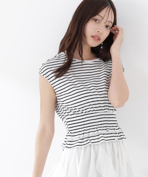 PROPORTION BODY DRESSING(プロポーションボディドレッシング)の「ウエストギャザーカットトップス / 1216260602(Tシャツ/カットソー・レディース・ホワイト系その他/ブルー/ブラック・FREE)」の21枚目の写真