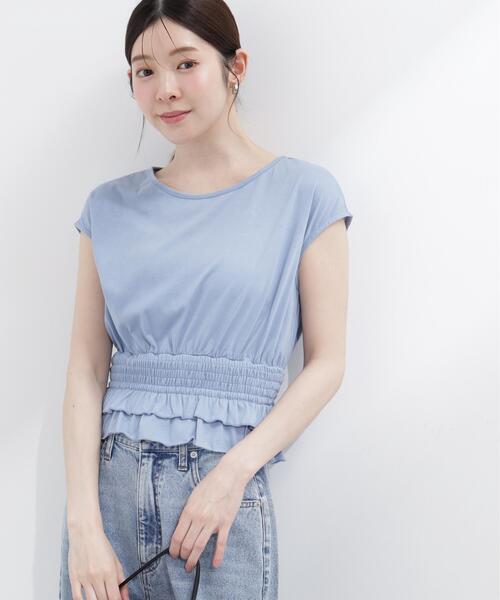PROPORTION BODY DRESSING(プロポーションボディドレッシング)の「ウエストギャザーカットトップス / 1216260602(Tシャツ/カットソー・レディース・ホワイト系その他/ブルー/ブラック・FREE)」の10枚目の写真
