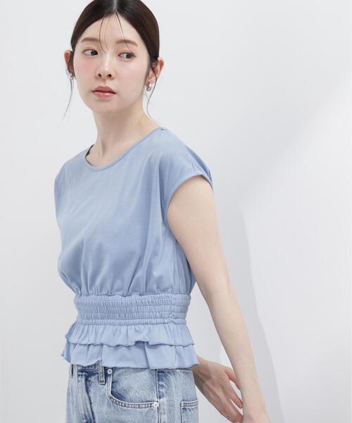 PROPORTION BODY DRESSING(プロポーションボディドレッシング)の「ウエストギャザーカットトップス / 1216260602(Tシャツ/カットソー・レディース・ホワイト系その他/ブルー/ブラック・FREE)」の11枚目の写真