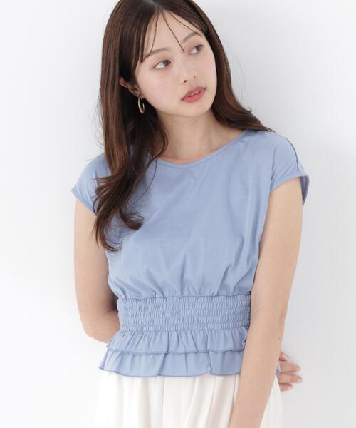 PROPORTION BODY DRESSING(プロポーションボディドレッシング)の「ウエストギャザーカットトップス / 1216260602(Tシャツ/カットソー・レディース・ホワイト系その他/ブルー/ブラック・FREE)」の8枚目の写真