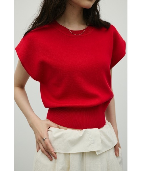 STYLEMIXER(スタイルミキサー)の「ショルダータックニット(ニット/セーター・レディース・レッド/ブラウン/ホワイト/チャコールグレー・FREE)」の4枚目の写真