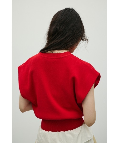 STYLEMIXER(スタイルミキサー)の「ショルダータックニット(ニット/セーター・レディース・レッド/ブラウン/ホワイト/チャコールグレー・FREE)」の6枚目の写真