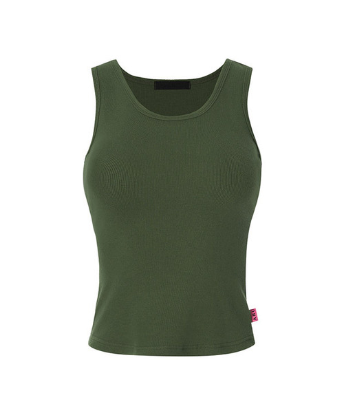 A.R.U(エイアールユー)の「FIT RIB SLEEVELESS(Tシャツ/カットソー・レディース・ホワイト/イエロー/カーキ/レッド/ブラック・SMALL/MEDIUM)」の3枚目の写真