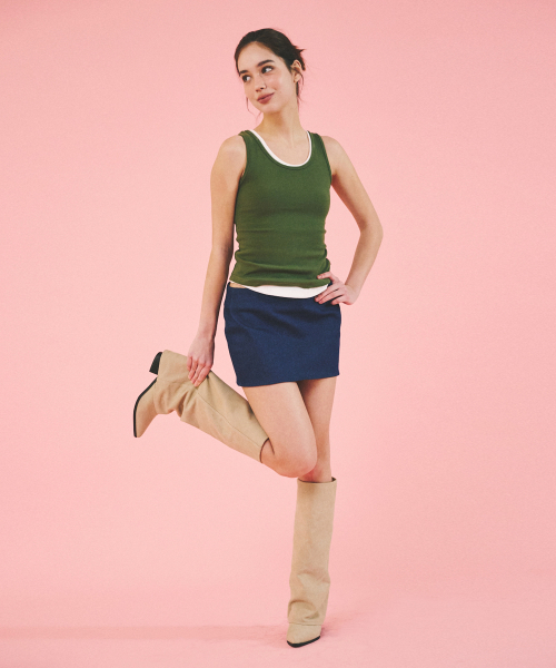 A.R.U(エイアールユー)の「FIT RIB SLEEVELESS(Tシャツ/カットソー・レディース・ホワイト/イエロー/カーキ/レッド/ブラック・SMALL/MEDIUM)」の10枚目の写真