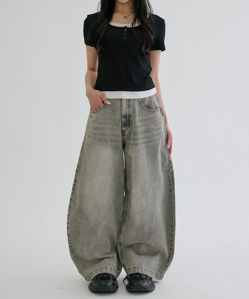 EPNK(イーピーエヌケー)の「Slab curve denim / スラブカーブデニム(デニムパンツ・メンズ・インディゴブルー/ブラック/グレー・X-SMALL/LARGE/MEDIUM/SMALL)」の8枚目の写真