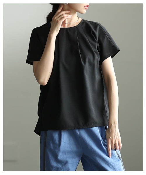 Sawa a la mode(サワアラモード)の「タックデザインブラウス(シャツ/ブラウス・レディース・モカ/オフホワイト/ブラック・FREE)」の14枚目の写真