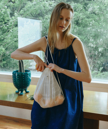 MAIS（マイス）の「SHEER LACE DRAWSTRING BAG / WHITE（ショルダーバッグ）」
