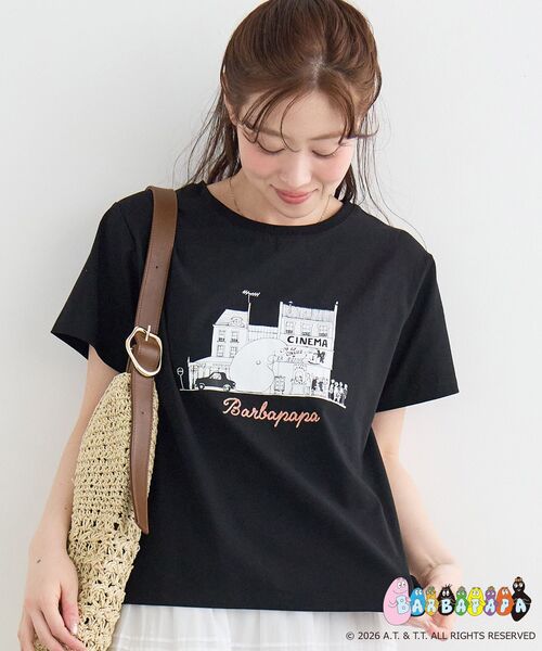 le.coeur blanc(ルクールブラン)の「【BARBAPAPA】アートプリントTシャツ(Tシャツ/カットソー・レディース・オフホワイト/ブラック・38)」の1枚目の写真