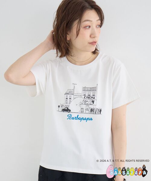 le.coeur blanc(ルクールブラン)の「【BARBAPAPA】アートプリントTシャツ(Tシャツ/カットソー・レディース・オフホワイト/ブラック・38)」の4枚目の写真