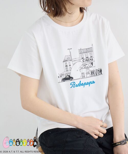 le.coeur blanc(ルクールブラン)の「【BARBAPAPA】アートプリントTシャツ(Tシャツ/カットソー・レディース・オフホワイト/ブラック・38)」の5枚目の写真