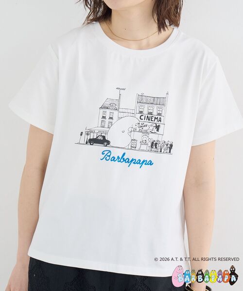 le.coeur blanc(ルクールブラン)の「【BARBAPAPA】アートプリントTシャツ(Tシャツ/カットソー・レディース・オフホワイト/ブラック・38)」の6枚目の写真