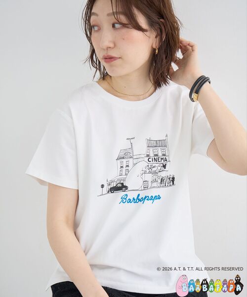 le.coeur blanc(ルクールブラン)の「【BARBAPAPA】アートプリントTシャツ(Tシャツ/カットソー・レディース・オフホワイト/ブラック・38)」の7枚目の写真