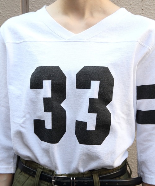 THE SHINZONE（ザ　シンゾーン）の「THE SHINZONE/シンゾーン　フットボールTEE　33 FOOTBALL TEE　26MMSCU20（Tシャツ/カットソー・レディース・ブラック/ホワイト・FREE）」の3枚目の写真