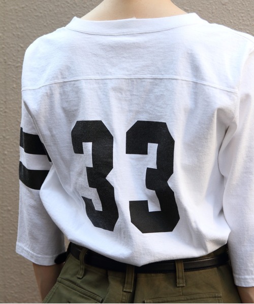 THE SHINZONE（ザ　シンゾーン）の「THE SHINZONE/シンゾーン　フットボールTEE　33 FOOTBALL TEE　26MMSCU20（Tシャツ/カットソー・レディース・ブラック/ホワイト・FREE）」の4枚目の写真