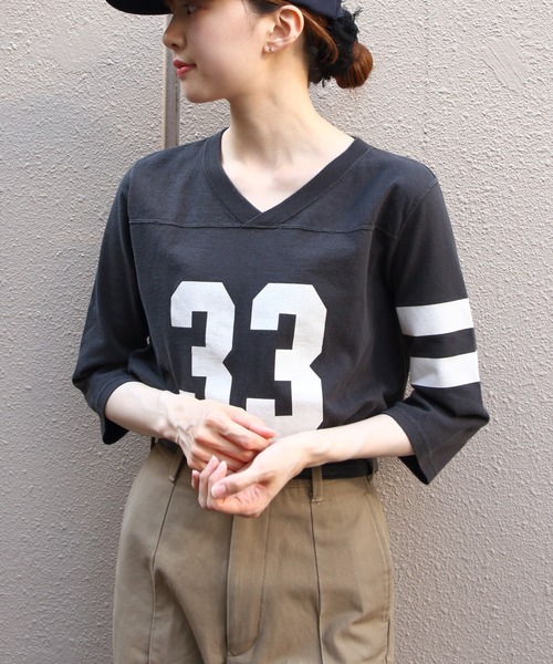 THE SHINZONE（ザ　シンゾーン）の「THE SHINZONE/シンゾーン　フットボールTEE　33 FOOTBALL TEE　26MMSCU20（Tシャツ/カットソー・レディース・ブラック/ホワイト・FREE）」の14枚目の写真