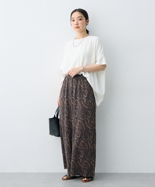 anyfee(エニフィー)の「【anyfee/大きいサイズ】着てサラバックタックフレアTシャツ/チュニック《接触冷感・UVカット》(Tシャツ/カットソー・レディース・オフホワイト/ブラウン/ブラック/ブルー・LL/5L/3L/4L)」の18枚目の写真