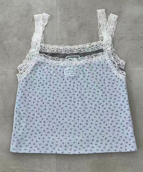 hugi(ハギ)の「FLOWER CAMI SET / フラワーキャミセット(アンサンブル・レディース・グレー/ブルー・FREE)」の11枚目の写真
