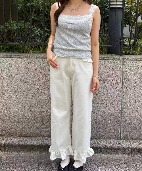 hugi(ハギ)の「FLOWER CAMI SET / フラワーキャミセット(アンサンブル・レディース・グレー/ブルー・FREE)」の8枚目の写真