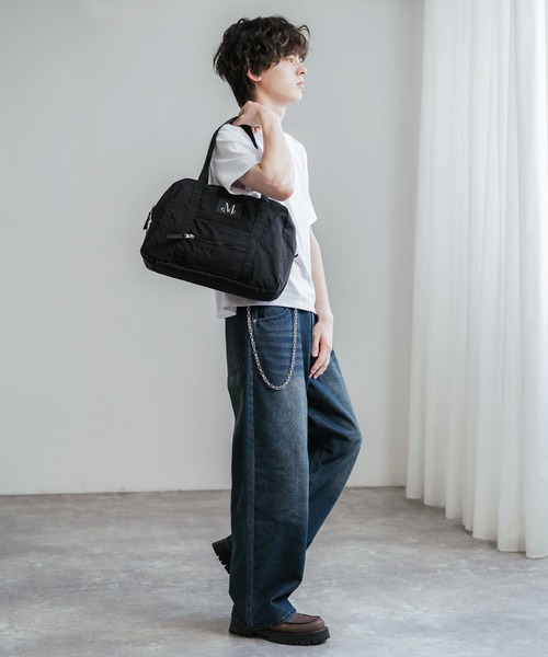MUCENT(ムセント)の「MUCENT ムセント AMANDA FRONT POCKET SHOULDER BAG UNISEX ボストンバッグ/ショルダーバッグ(ボストンバッグ・メンズ・ベージュ/ブラック・FREE)」の13枚目の写真