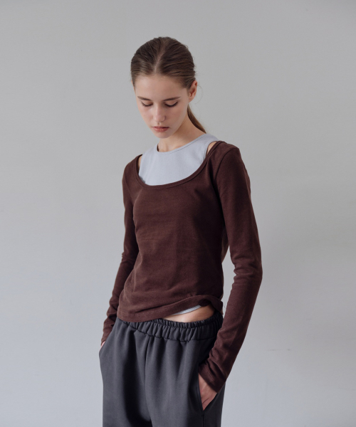 THE LILLE(ザ リル)の「Haze Rib Sleeveless Top_Skyblue(Tシャツ/カットソー・レディース・その他・FREE)」の1枚目の写真