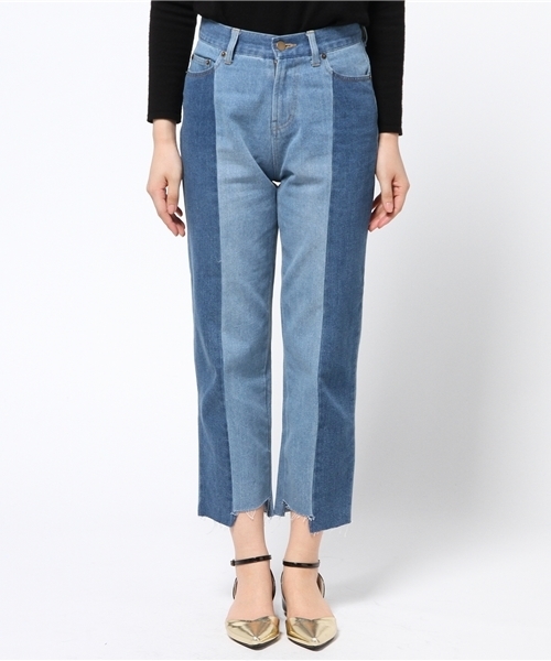 Kastane（カスタネ）の「パッチワークデニムパンツ（デニムパンツ・レディース・ブルー・1/2）」の7枚目の写真