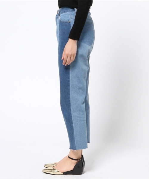 Kastane（カスタネ）の「パッチワークデニムパンツ（デニムパンツ・レディース・ブルー・1/2）」の8枚目の写真