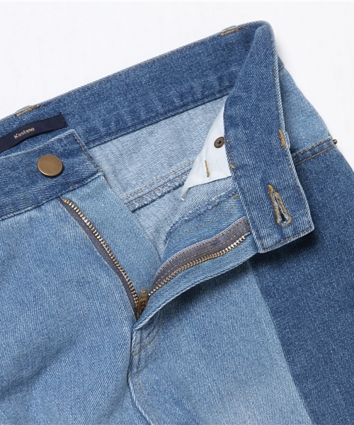 Kastane（カスタネ）の「パッチワークデニムパンツ（デニムパンツ・レディース・ブルー・1/2）」の3枚目の写真