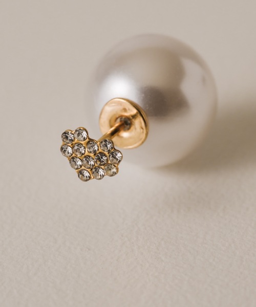 muku(ムク)の「2WAY PIERCE/HEART×PEARL(ピアス(両耳用)・レディース・ゴールド/シルバー・FREE)」の3枚目の写真