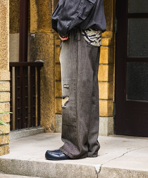 niko and...（ニコアンド）の「Distressed Denim Pants[niko and ...JEANS]（デニムパンツ・メンズ・アクア/チャコール・MEDIUM/LARGE/SMALL）」の10枚目の写真