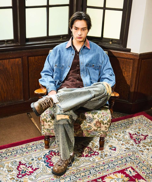 niko and...（ニコアンド）の「Distressed Denim Pants[niko and ...JEANS]（デニムパンツ・メンズ・アクア/チャコール・MEDIUM/LARGE/SMALL）」の13枚目の写真