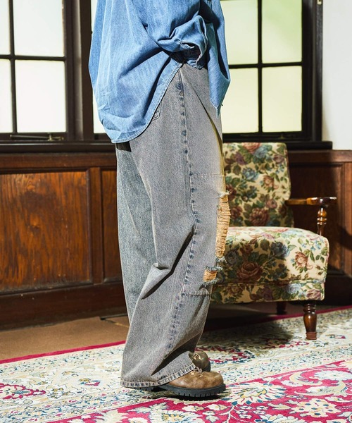 niko and...（ニコアンド）の「Distressed Denim Pants[niko and ...JEANS]（デニムパンツ・メンズ・アクア/チャコール・MEDIUM/LARGE/SMALL）」の15枚目の写真