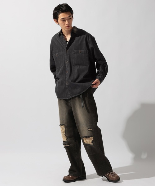 niko and...（ニコアンド）の「Distressed Denim Pants[niko and ...JEANS]（デニムパンツ・メンズ・アクア/チャコール・MEDIUM/LARGE/SMALL）」の16枚目の写真