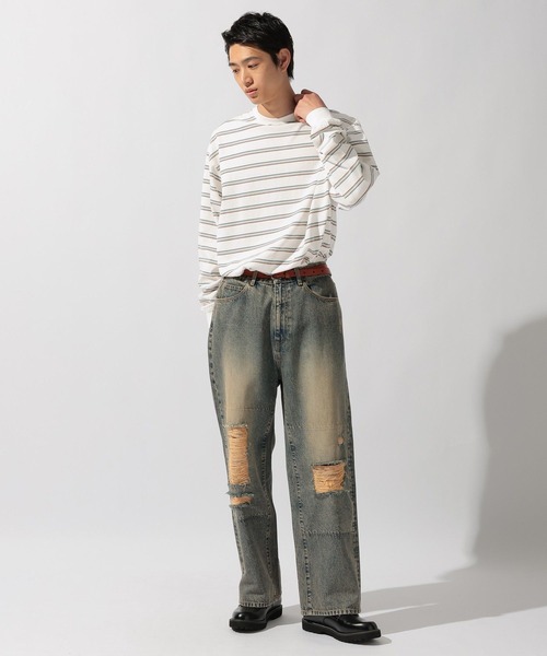 niko and...（ニコアンド）の「Distressed Denim Pants[niko and ...JEANS]（デニムパンツ・メンズ・アクア/チャコール・MEDIUM/LARGE/SMALL）」の20枚目の写真
