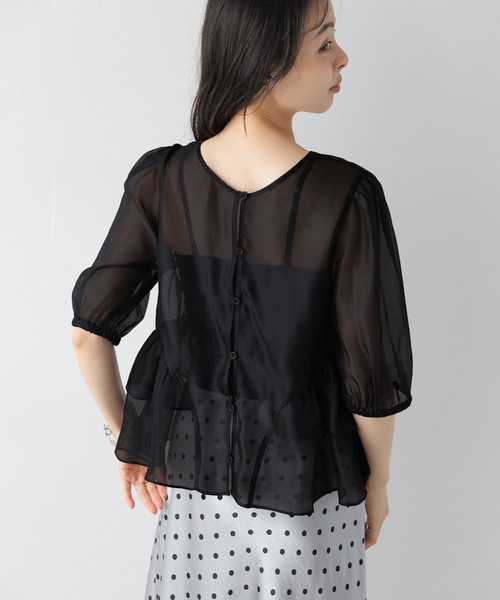 AMELY(エミリー)の「シアーティアードブラウス(シャツ/ブラウス・レディース・ブルー/ブラック/ベージュ・フリー)」の5枚目の写真