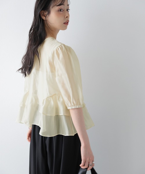 AMELY(エミリー)の「シアーティアードブラウス(シャツ/ブラウス・レディース・ブルー/ブラック/ベージュ・フリー)」の9枚目の写真