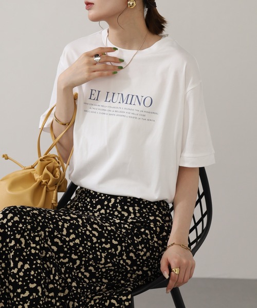 A.N.L(エーエヌエル レーベル)の「A.N.L ロゴプリント半袖Tシャツ(Tシャツ/カットソー・レディース・ライトカーキ/オフホワイト/ブラウン/ブラック・38)」の22枚目の写真