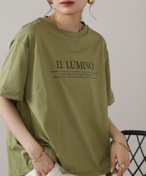 A.N.L(エーエヌエル レーベル)の「A.N.L ロゴプリント半袖Tシャツ(Tシャツ/カットソー・レディース・ライトカーキ/オフホワイト/ブラウン/ブラック・38)」の10枚目の写真