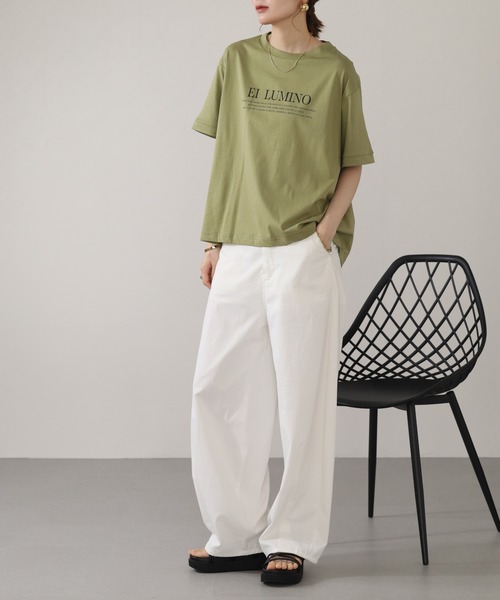 A.N.L(エーエヌエル レーベル)の「A.N.L ロゴプリント半袖Tシャツ(Tシャツ/カットソー・レディース・ライトカーキ/オフホワイト/ブラウン/ブラック・38)」の14枚目の写真
