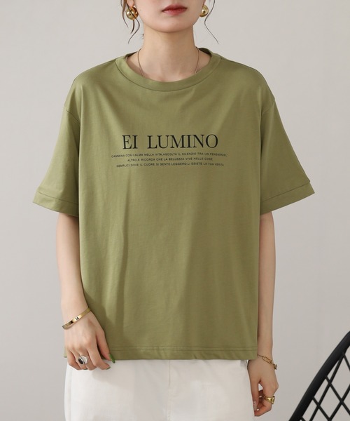 A.N.L(エーエヌエル レーベル)の「A.N.L ロゴプリント半袖Tシャツ(Tシャツ/カットソー・レディース・ライトカーキ/オフホワイト/ブラウン/ブラック・38)」の15枚目の写真
