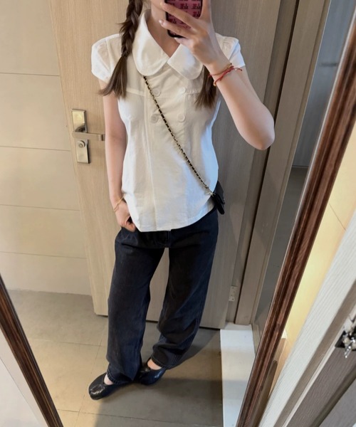 WEGO(ウィゴー)の「ダブルボタンパフスリーブコンパクトシャツ(シャツ/ブラウス・レディース・ホワイト・MEDIUM/LARGE)」の13枚目の写真