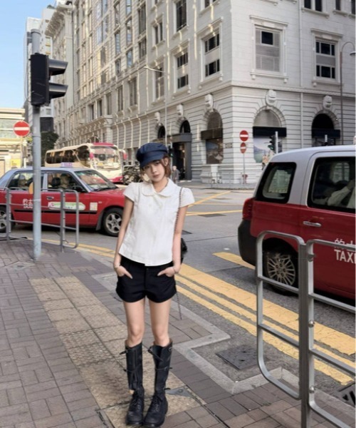 WEGO(ウィゴー)の「ダブルボタンパフスリーブコンパクトシャツ(シャツ/ブラウス・レディース・ホワイト・MEDIUM/LARGE)」の8枚目の写真
