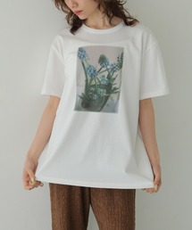 【CLEIO】フラワーフォトプリントTシャツ FLOWER PHOTO PRINT TEE