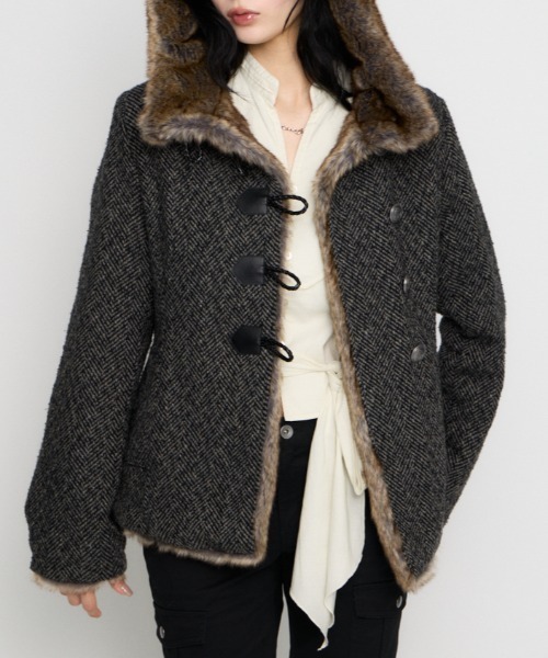 フェイクファー ダッフルコート TINA：JOJUN（ダッフルコート）｜TINA