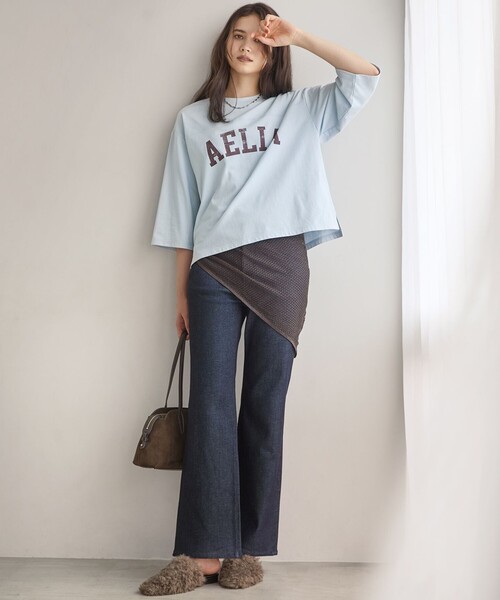 23区 S（ニジュウサンクチイサイサイズ）の「リラックス ロゴTシャツ（Tシャツ/カットソー・レディース・スカイブルー系/ライトグレー系/ホワイト系/ダークブラウン系・32）」の16枚目の写真